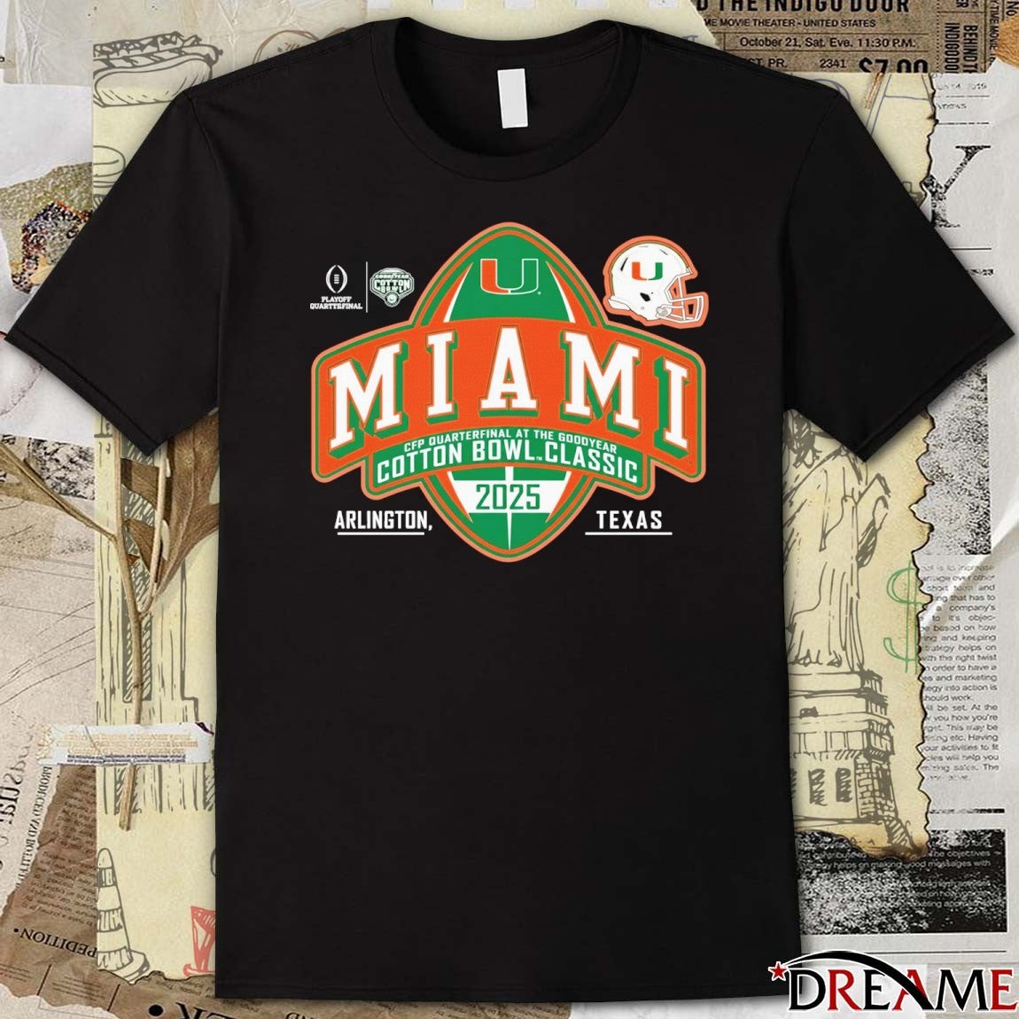 University of Miami Football 2025 CFP Quarterfinals at the Cotton Bowl Bound t-shirt