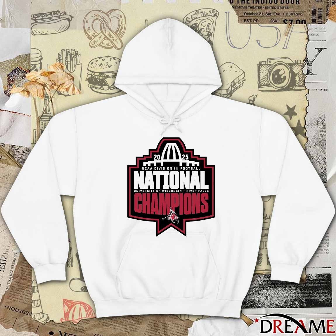University of Wisconsin – River Falls 2025 NCAA Division III Football National Champions Logo t-shirt