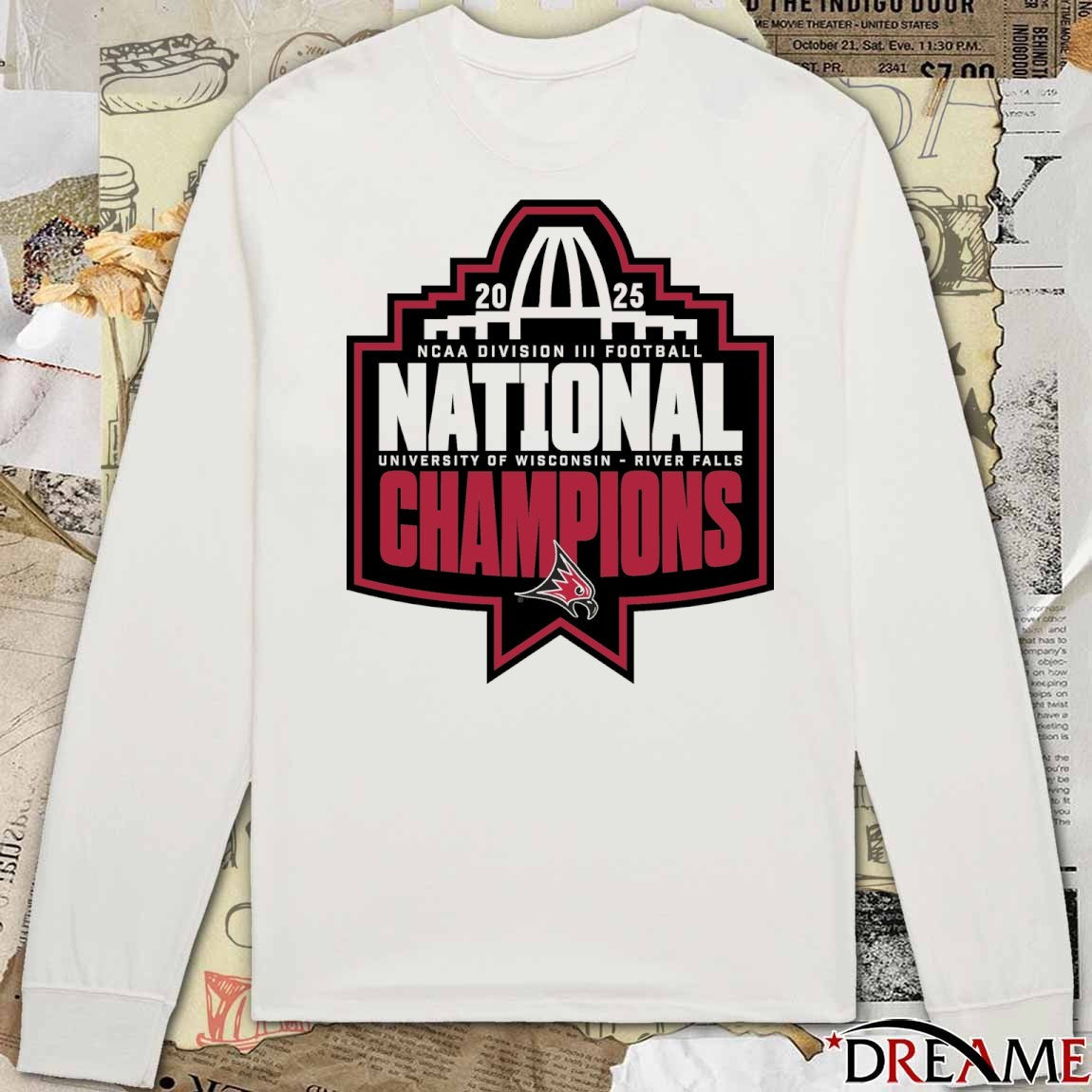 University of Wisconsin – River Falls 2025 NCAA Division III Football National Champions Logo t-shirt