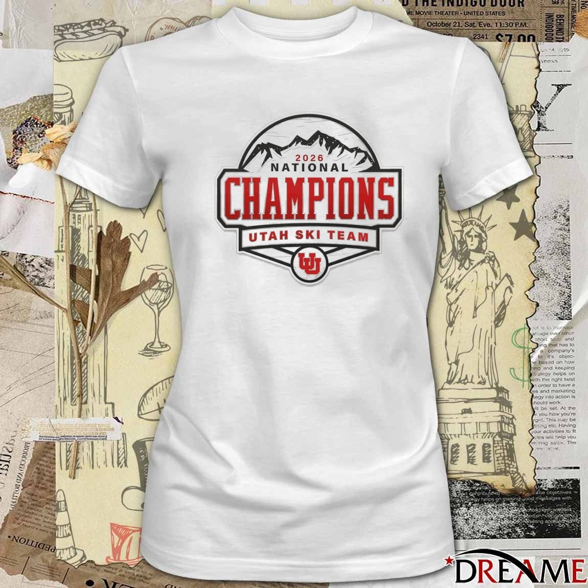 Utah Ski Team 2026 National Champions Logo t-shirt