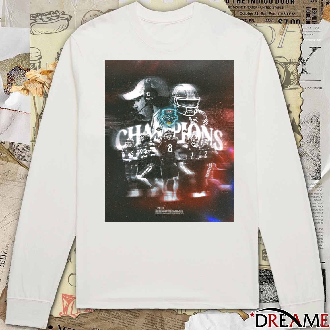 Utah Utes 2025 SRS Distribution Las Vegas Bowl Champions Crowned in Vegas Poster t-shirt