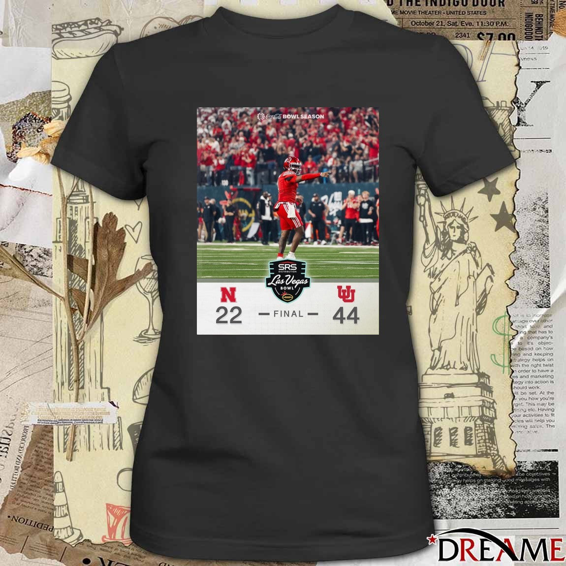 Utah Utes defeated Nebraska Cornhuskers Final Score 44-22 2025 Las Vegas Bowl Poster t-shirt