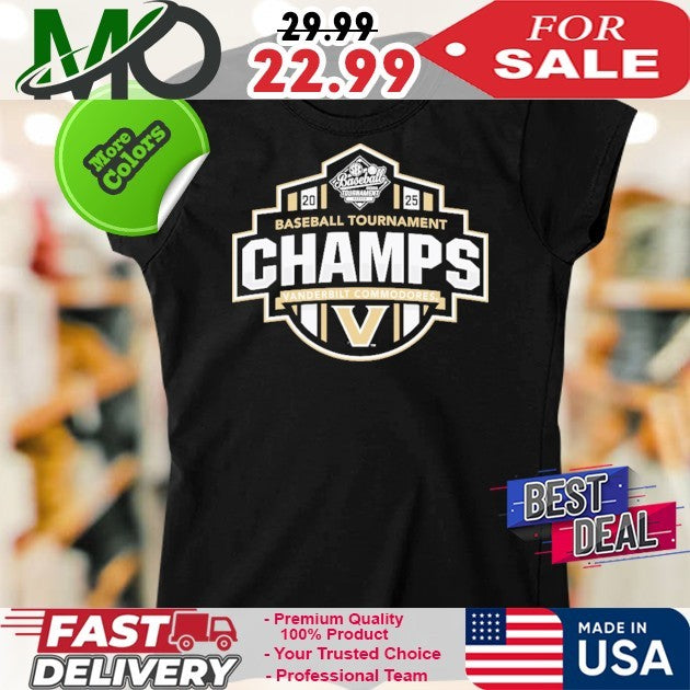 Vanderbilt Commodores 2025 SEC Baseball Conference Tournament Champions Locker Room Youth Fan T-Shirt – Blue 84 Commemorative Apparel