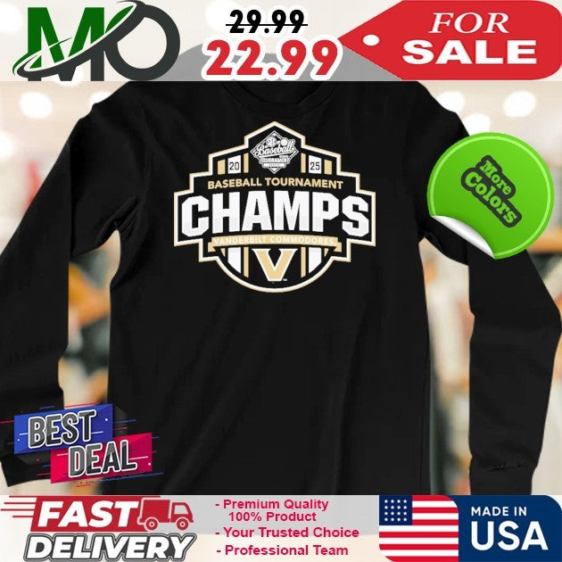 Vanderbilt Commodores 2025 SEC Baseball Conference Tournament Champions Locker Room Youth Fan T-Shirt – Blue 84 Commemorative Apparel