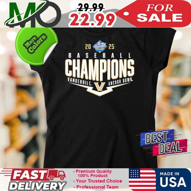 Vanderbilt Commodores 2025 SEC Baseball Conference Tournament Champions Playoff Pitch Exclusive Fan T-Shirt