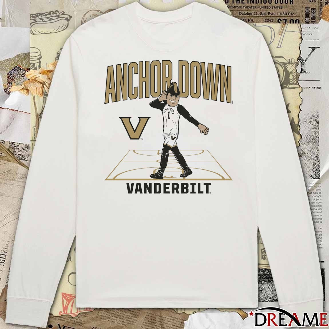 Vanderbilt Commodores Basketball Anchor Down Mascot Court t-shirt