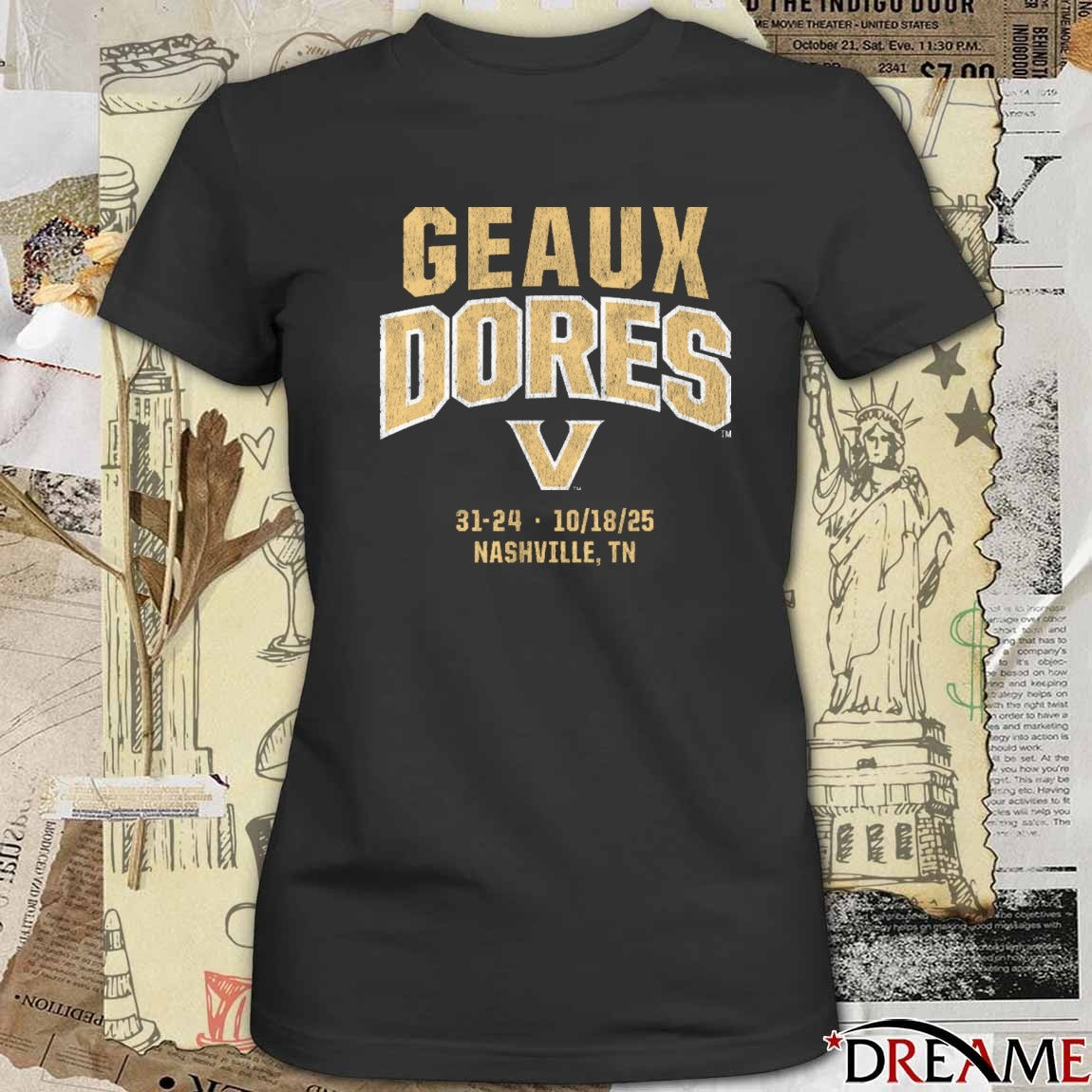 Vanderbilt Commodores NIL Football Geaux Dores 31-24 October 18 2025 Nashville TN t-shirt