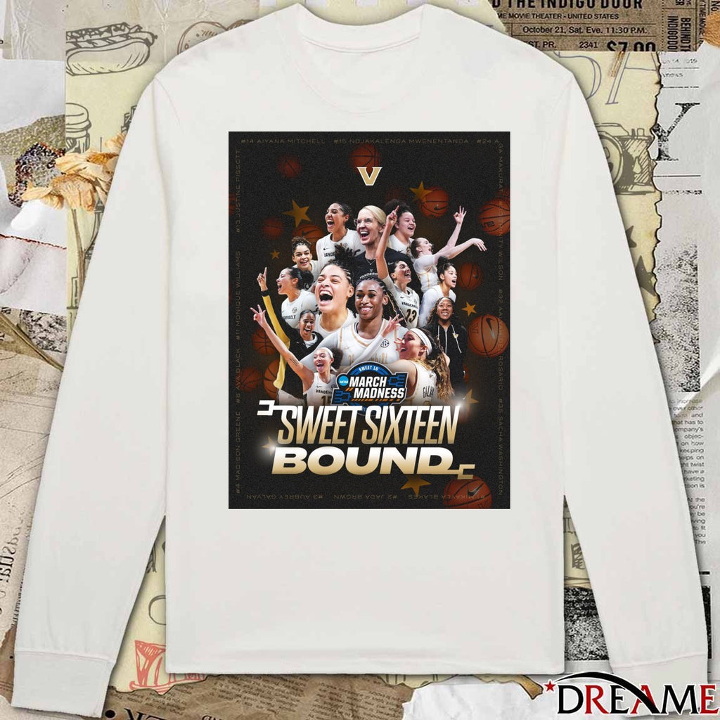 Vanderbilt Commodores WBB NCAA Sweet Sixteen Bound 2026 Poster t-shirt