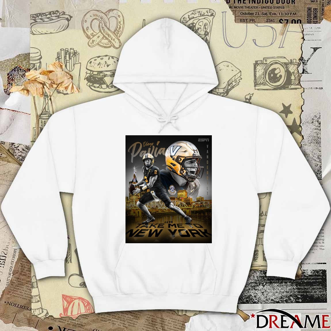 Vanderbilt Diego Pavia Take Me To New York 2025 Poster t-shirt