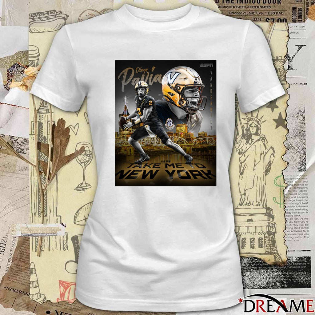 Vanderbilt Diego Pavia Take Me To New York 2025 Poster t-shirt