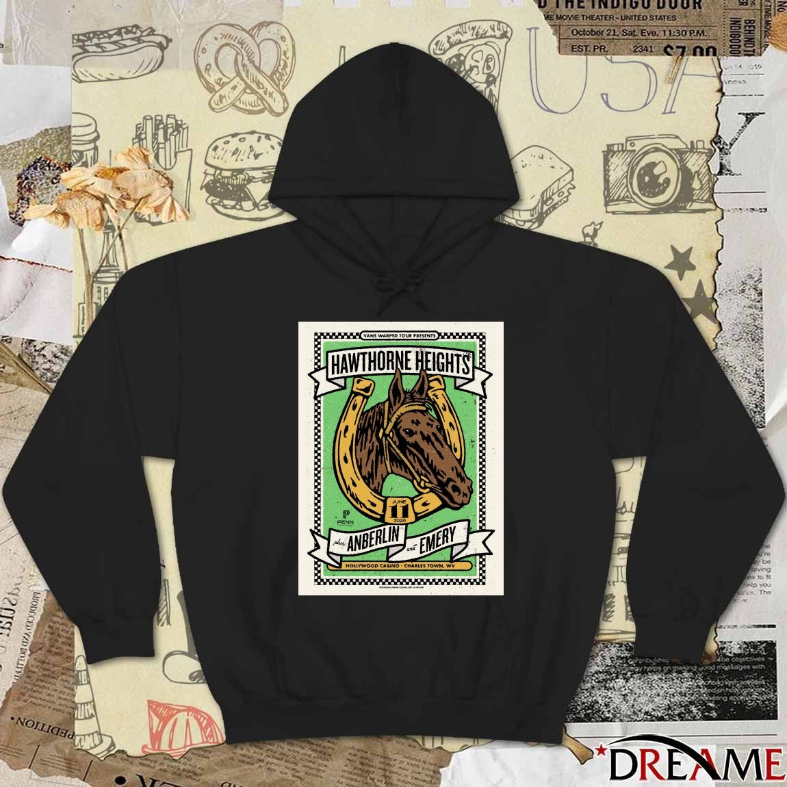Vans Warped Tour Presents Hawthorne Heights Hollywood Casino Charles Town WV Poster t-shirt