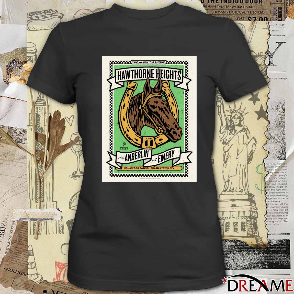 Vans Warped Tour Presents Hawthorne Heights Hollywood Casino Charles Town WV Poster t-shirt