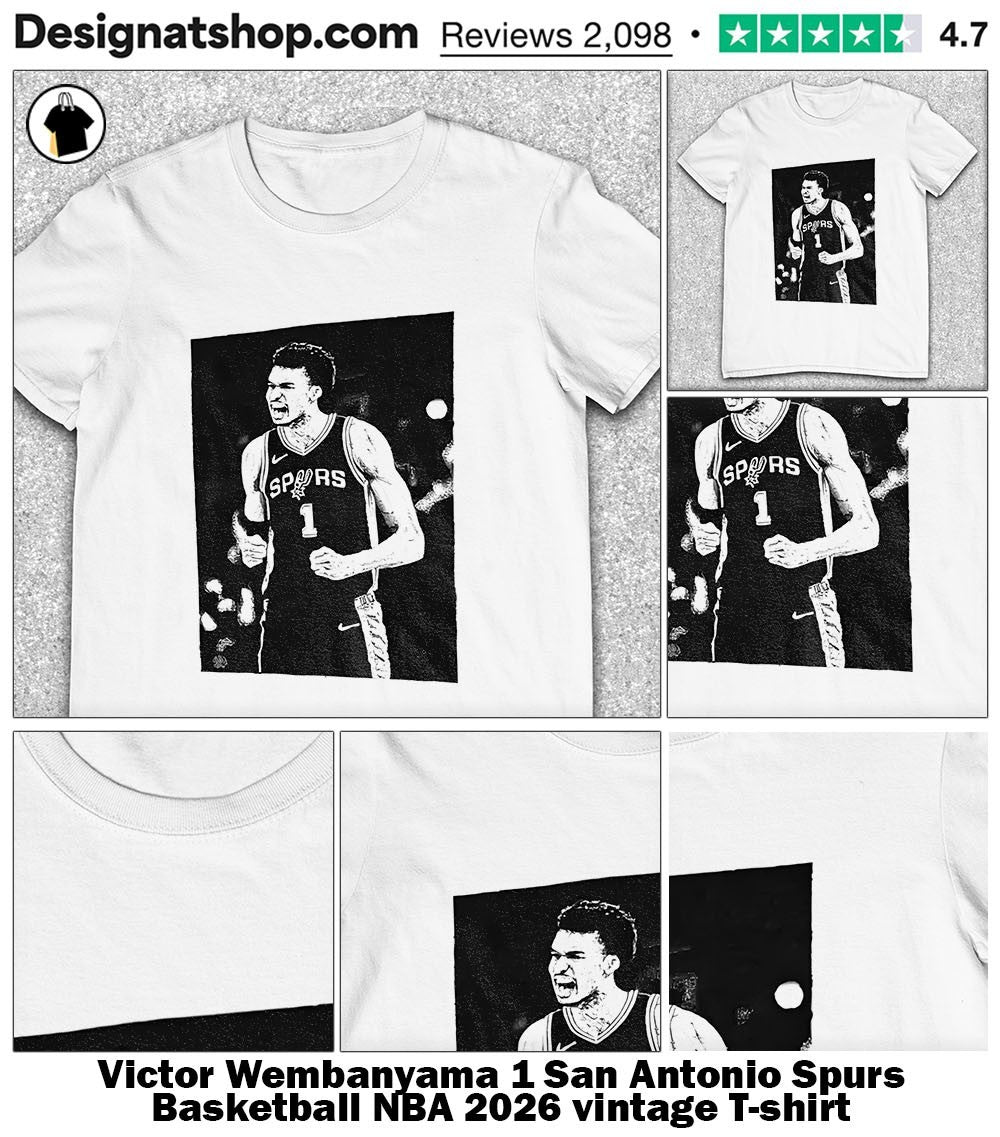Victor Wembanyama 1 San Antonio Spurs Basketball NBA 2026 vintage shirt