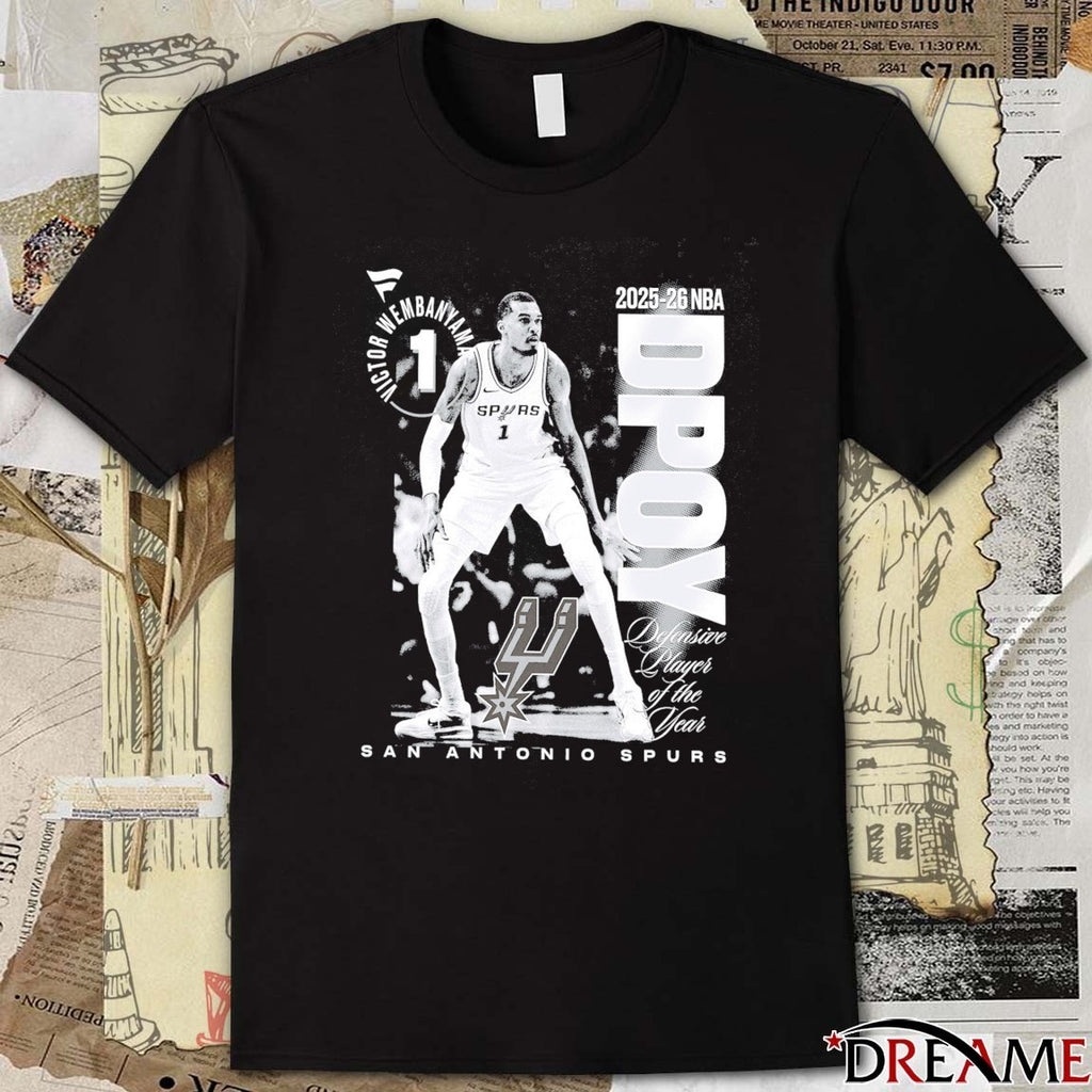 Victor Wembanyama San Antonio Spurs 2025-26 NBA Defensive Player of the Year Legacy t-shirt