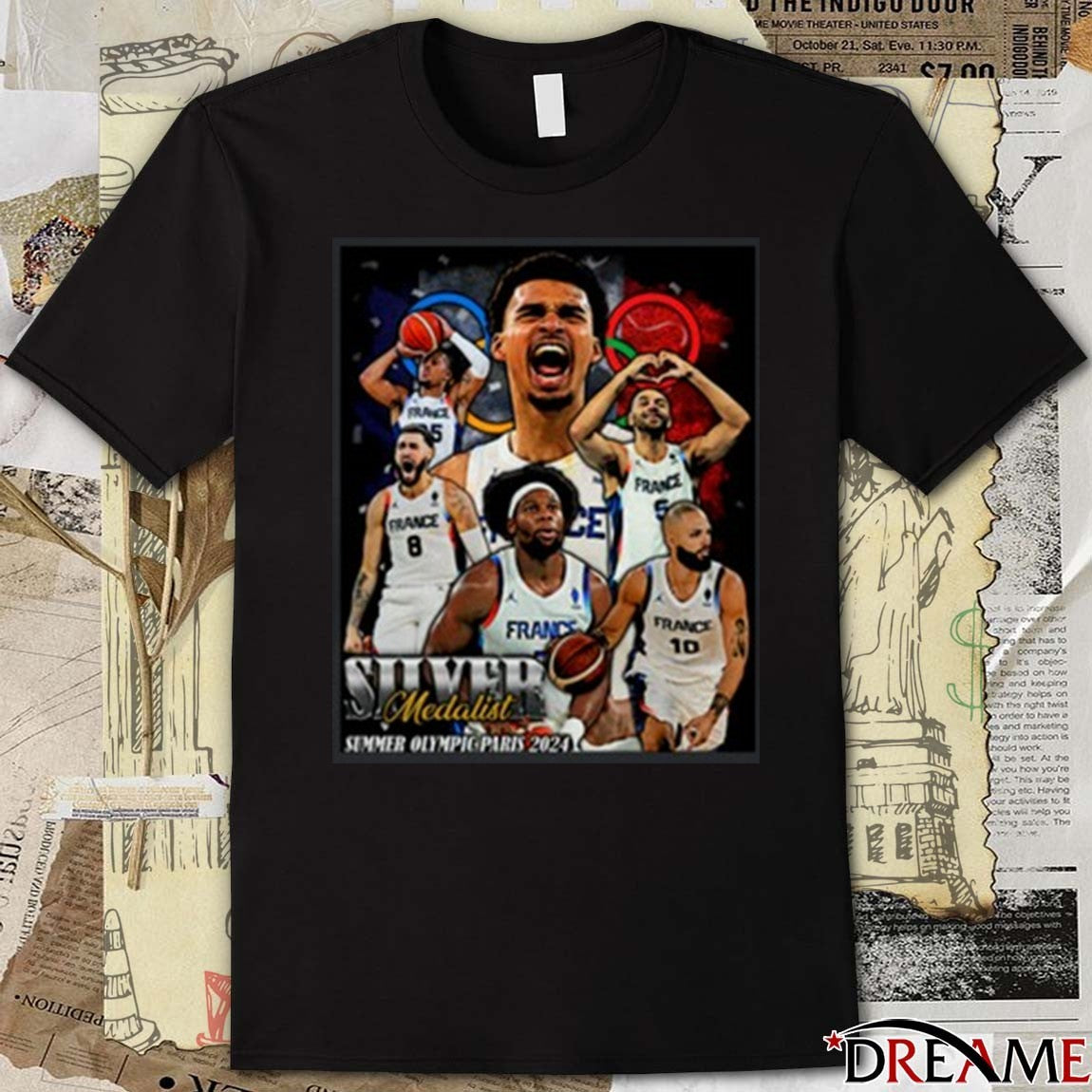 Victor Wembanyama Silver Medalist Semmer Olympic Paris t-shirt
