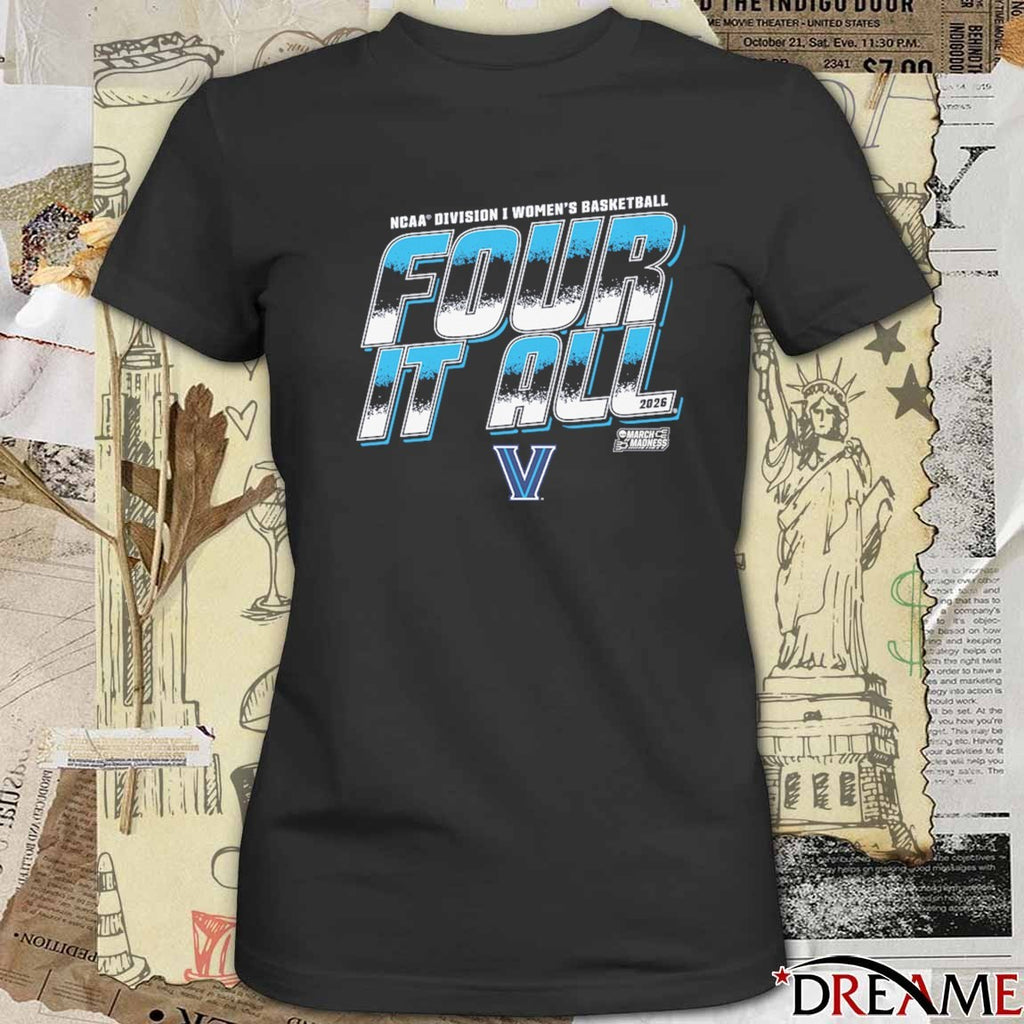 Villanova Wildcats 2026 NCAA Division I Women’s Basketball Four It All March Madness t-shirt