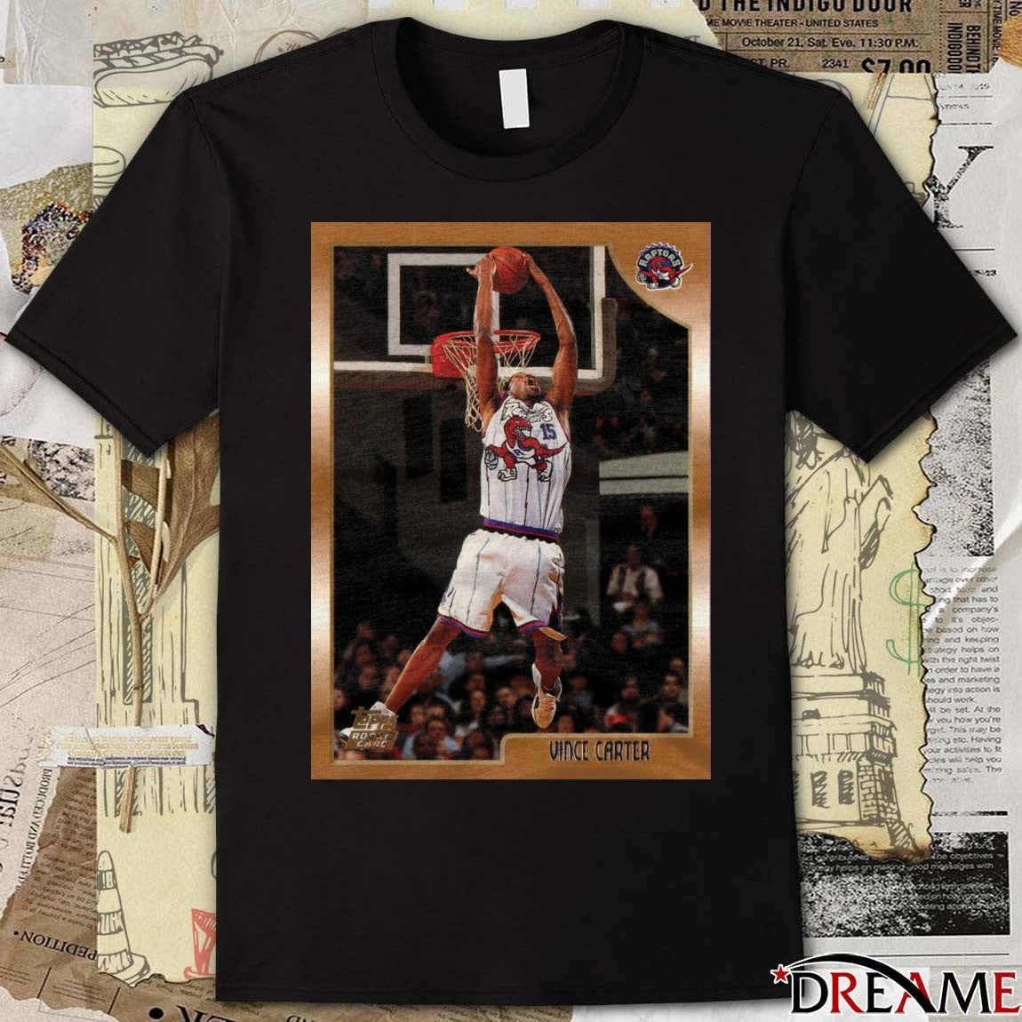 Vince Carter Toronto Raptors 2026 NBA Basketball Topps Trading Card Player t-shirt