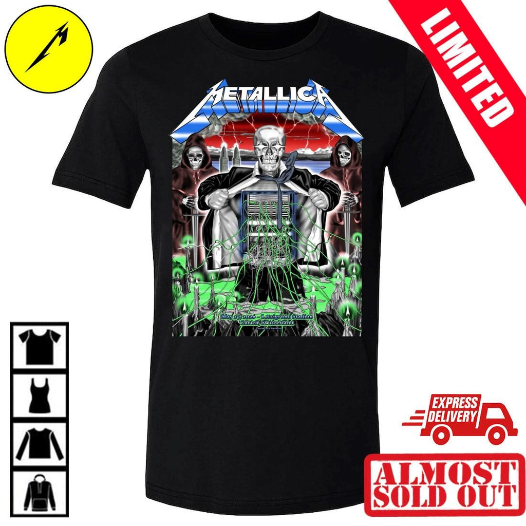 Vintage Metallica Zürich Pop-Up Shop T-Shirt May 27 2026 Art by Luca Schenardi