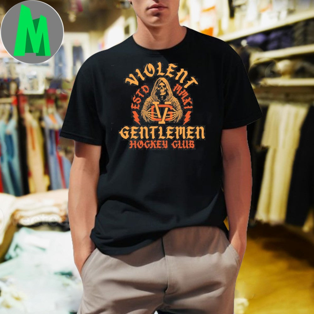 Violent Gentlemen Hockey Club Ice In Our Blood Logo T-Shirt