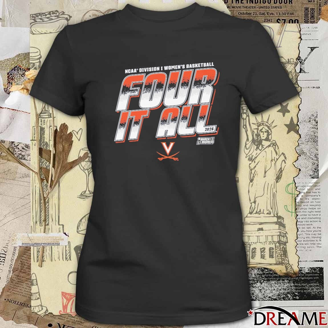 Virginia Cavaliers 2026 NCAA Division I Women’s Basketball Four It All March Madness t-shirt