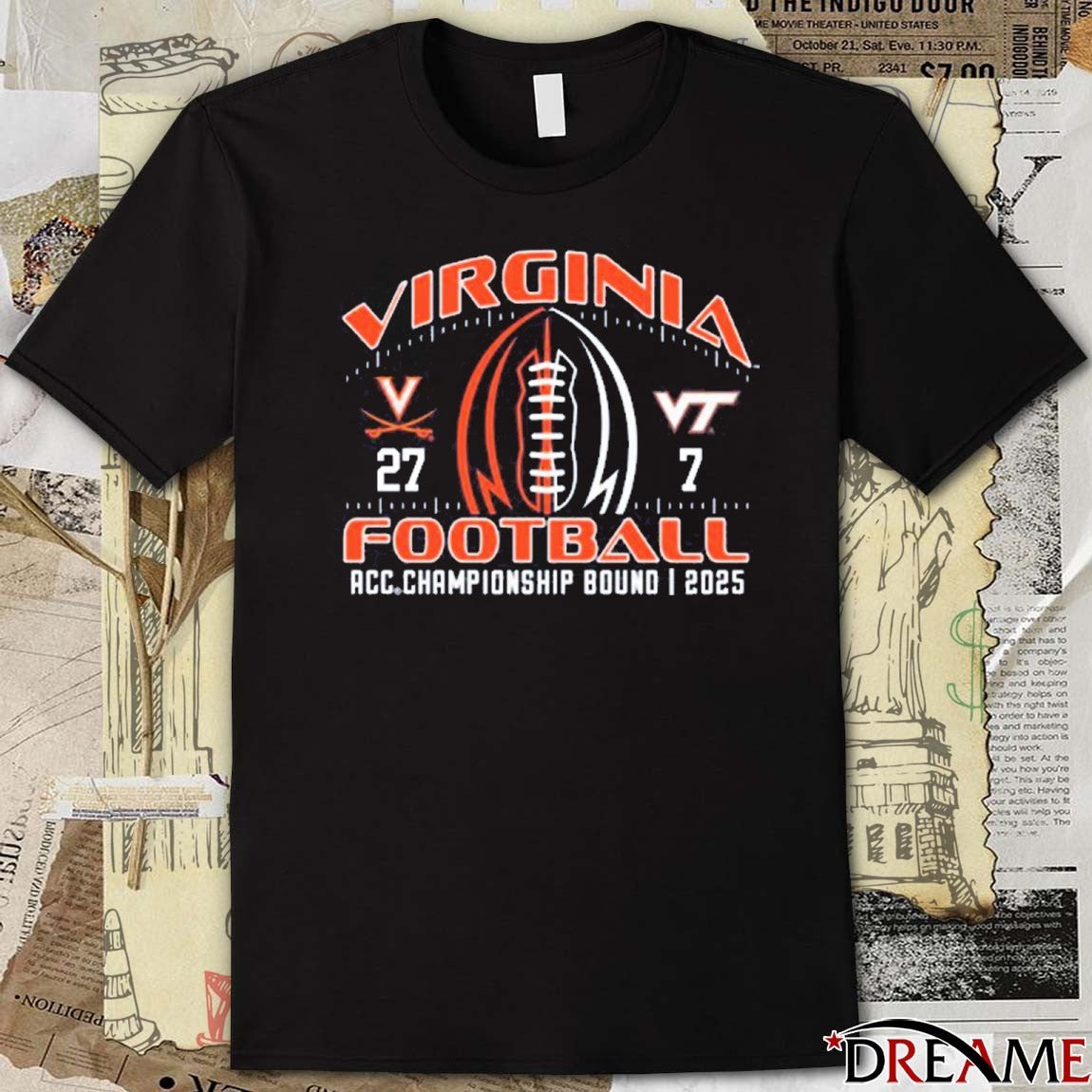 Virginia Cavaliers Vs Virginia Tech Hokies Final Score 27 – 7 ACC Championship Bound 2025 t-shirt