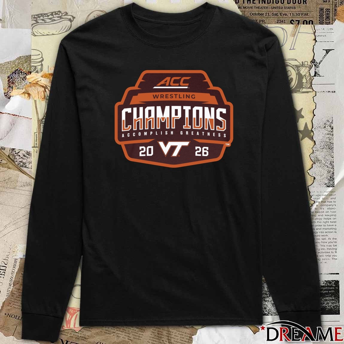 Virginia Tech Hokies 2026 ACC Men’s Wrestling Tournament Champions t-shirt