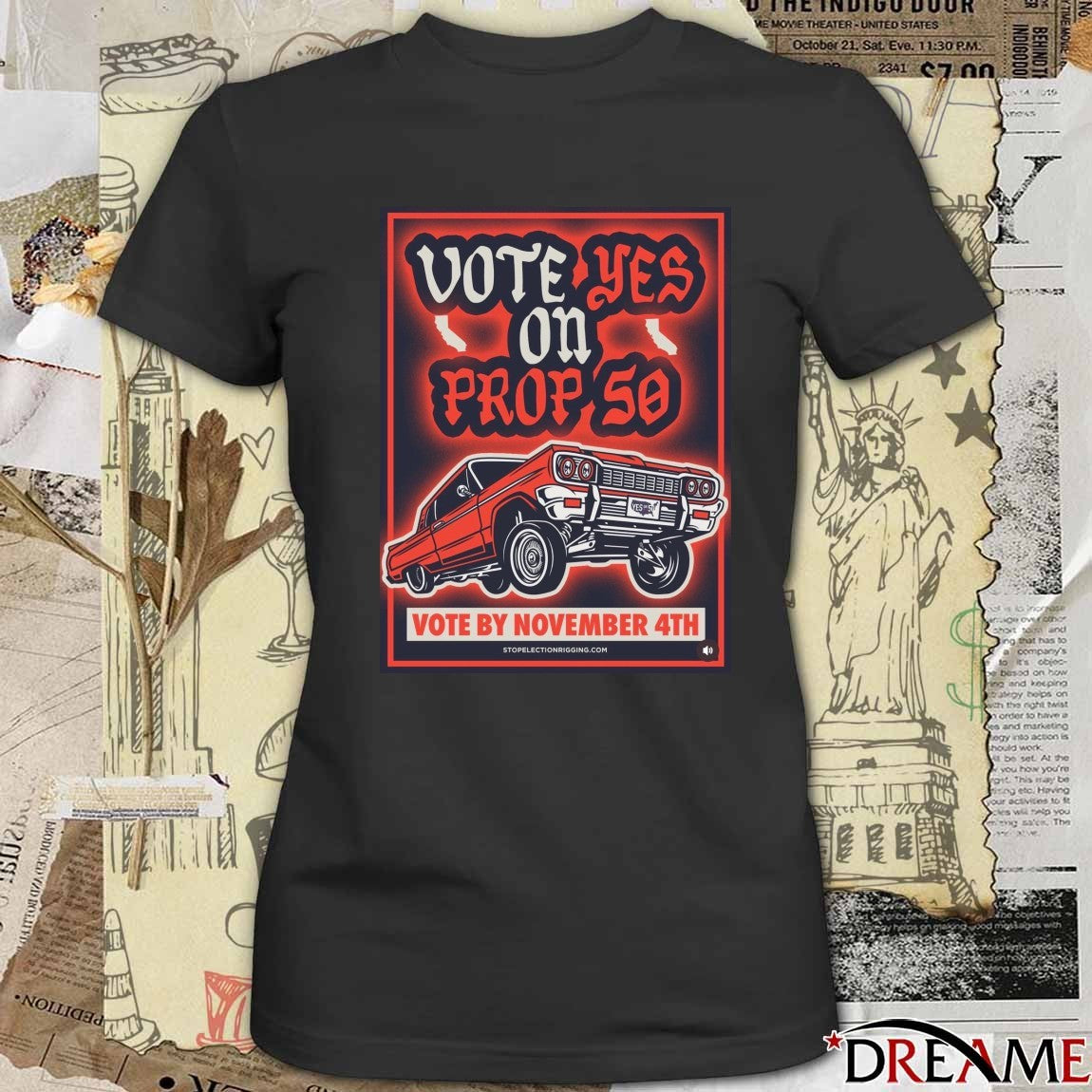 Vote Yes On Prop 50 Vote By November 4th 2025 Car Poster t-shirt