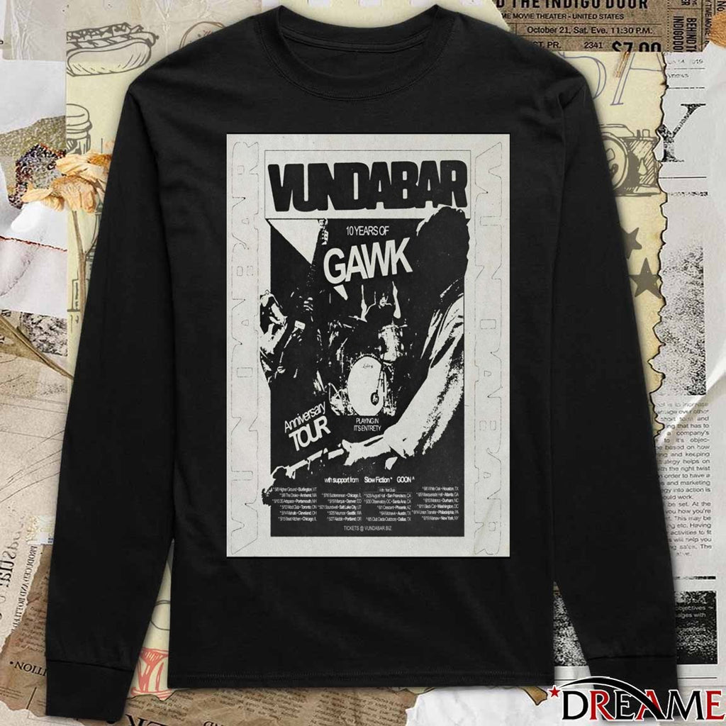 Vundabar 10 Years Of Gawk North America 2026 Shows t-shirt