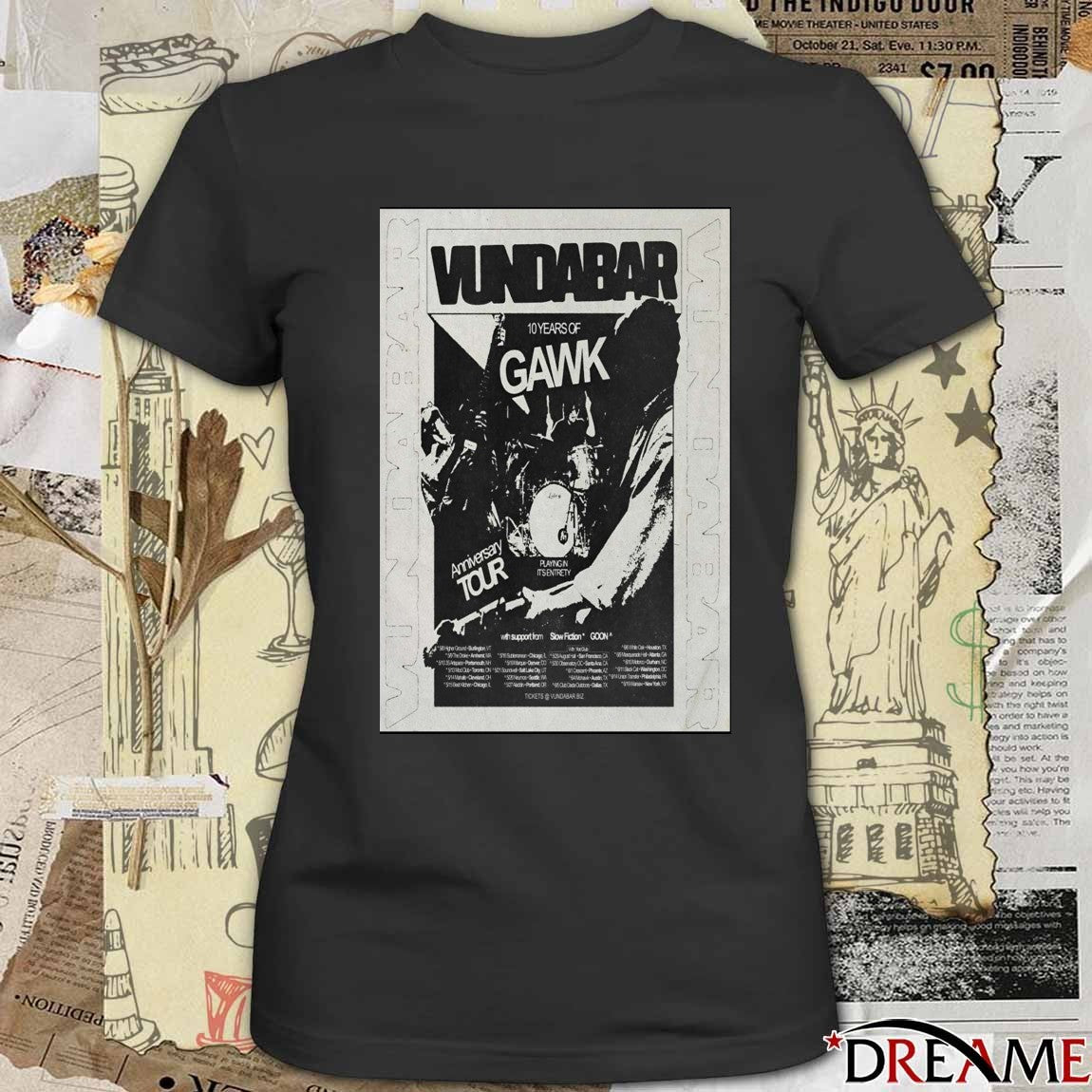 Vundabar 10 Years Of Gawk North America 2026 Shows t-shirt
