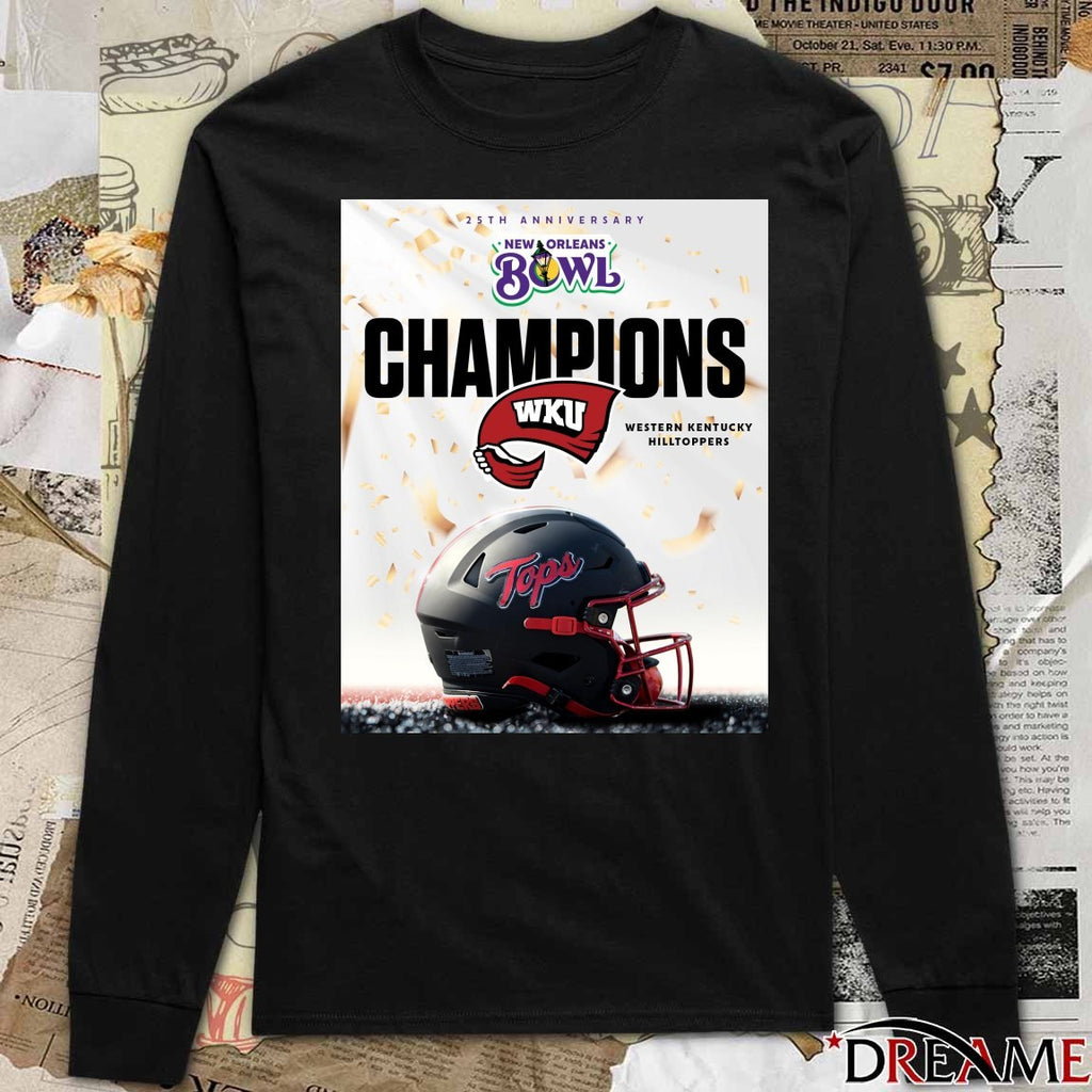 WKU Western Kentucky Hilltoppers 25th Anniversary New Orleans Bowl Champions Poster t-shirt