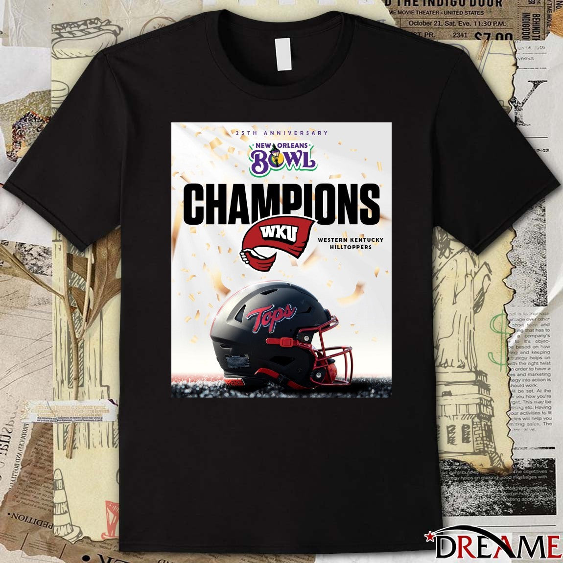 WKU Western Kentucky Hilltoppers 25th Anniversary New Orleans Bowl Champions Poster t-shirt