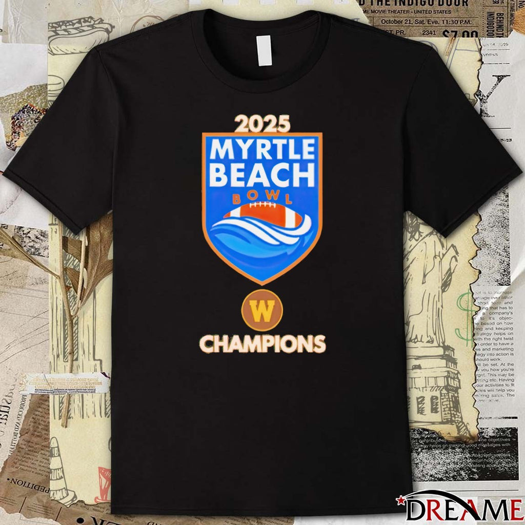 WMU Western Michigan Broncos 2025 Myrtle Beach Bowl Champions t-shirt