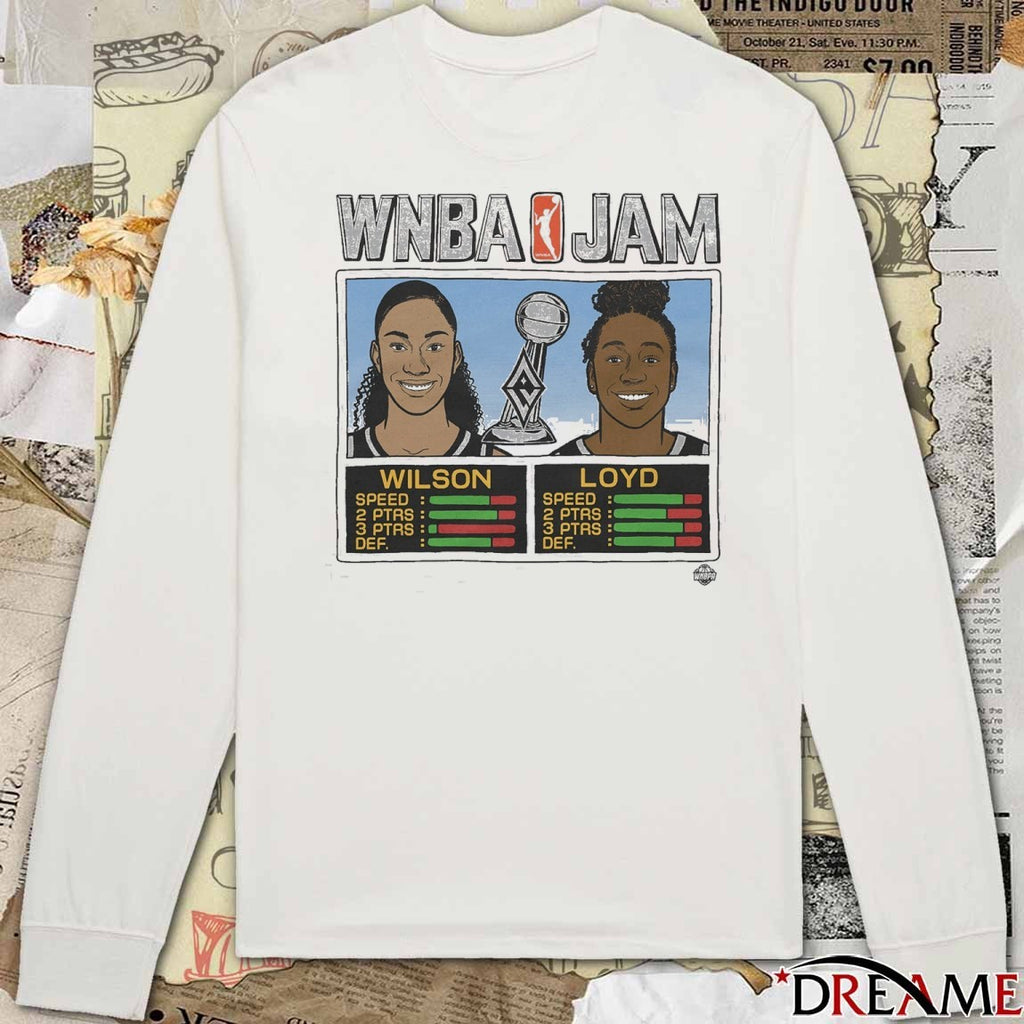WNBA Jam Las Vegas Aces Basketball 2025 Champs Wilson And Loyd t-shirt
