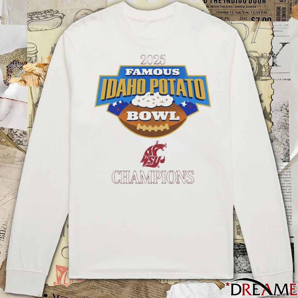 WSU Washington State Cougars 2025 Famous Idaho Potato Bowl Champions t-shirt