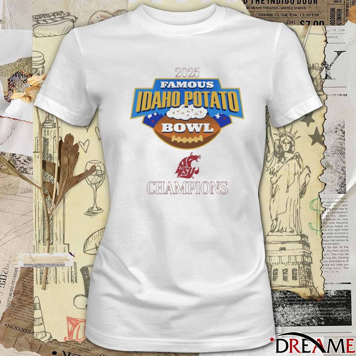 WSU Washington State Cougars 2025 Famous Idaho Potato Bowl Champions t-shirt