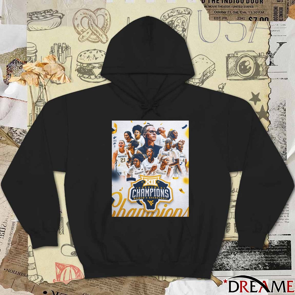 WVU 2026 Big 12 Tournament Champions Women’s Basketball Poster t-shirt