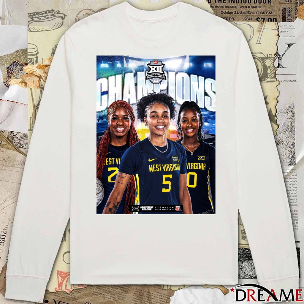 WVU West Virginia Mountaineers Big 12 Women’s Basketball Tournament Championship Poster t-shirt