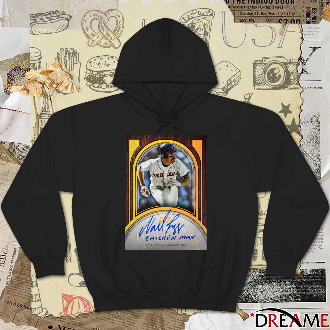 Wade Boggs Chicken Man Topps Certified Autograph Issue Signature Poster t-shirt