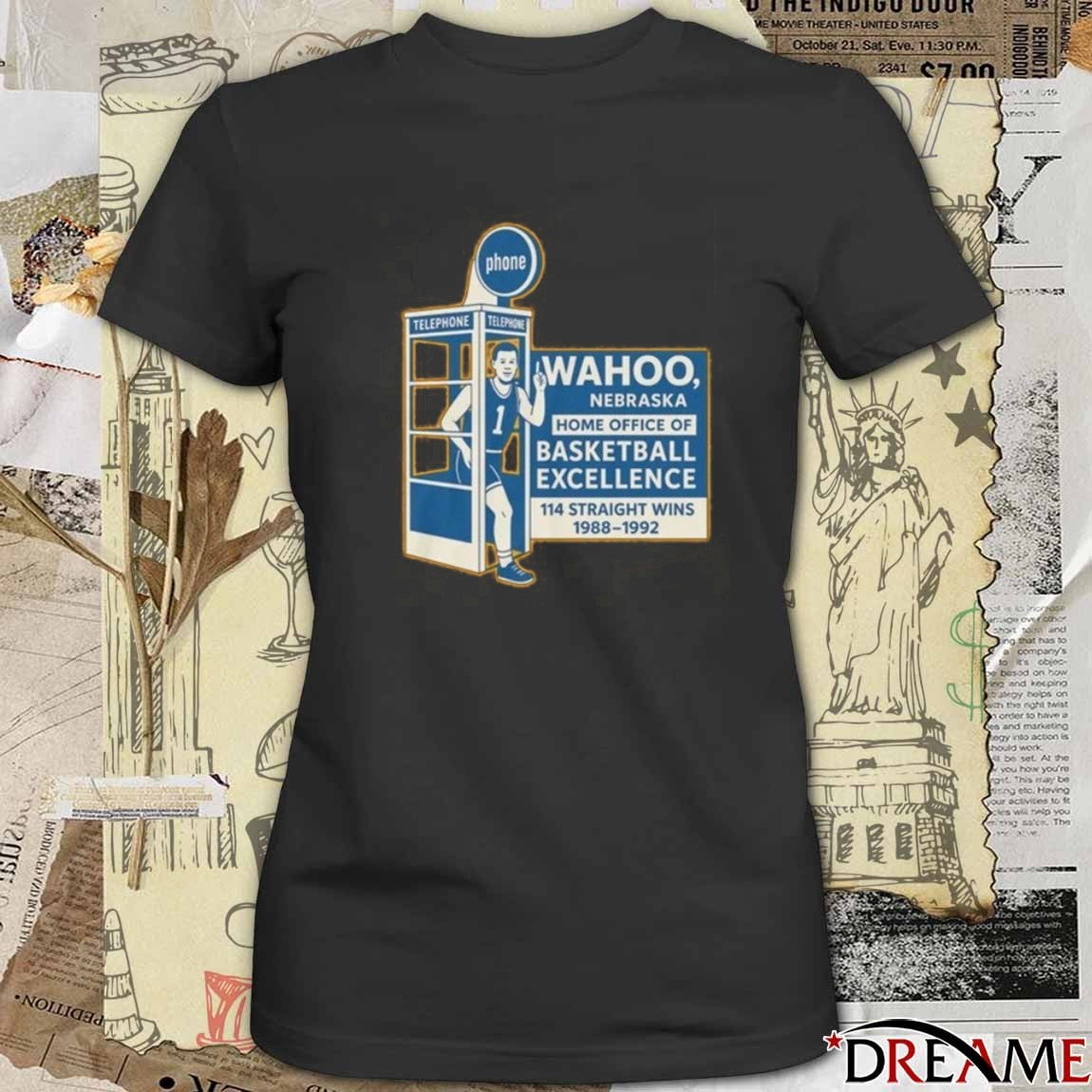 Wahoo Nebraska Home Office Of Basketball Excellence 114 Straight Wins 1988 – 1992 t-shirt