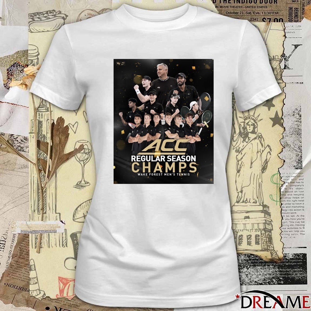 Wake Forest Men’s Tennis 2026 ACC Regular Season Champs Poster t-shirt