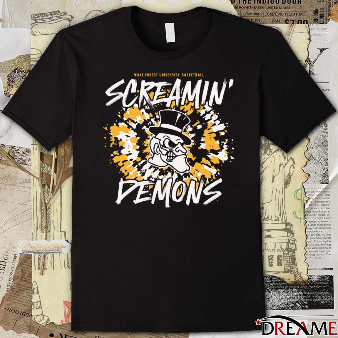 Wake Forest University Basketball Screamin Demons Tie-Dye Nation t-shirt