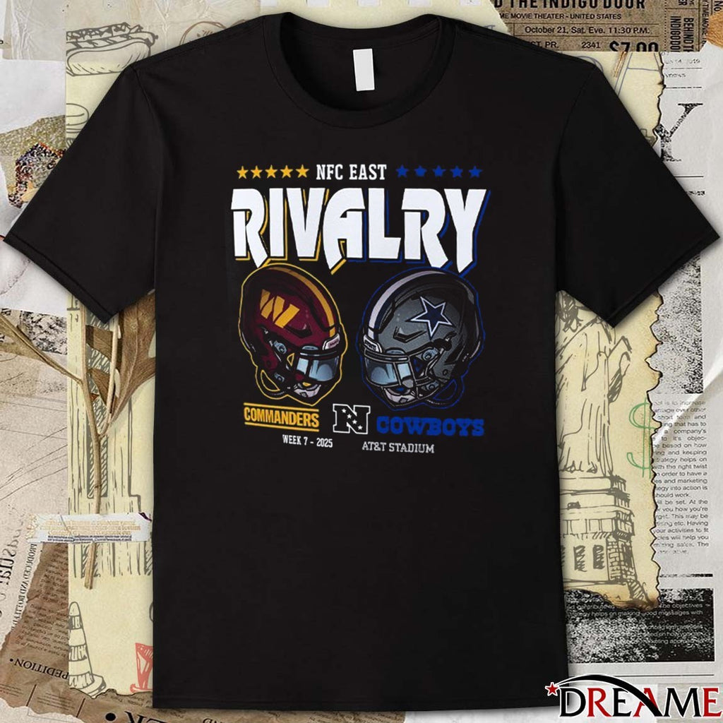 Washington Commanders Vs Dallas Cowboys 2025 NFC East Rivalry Week 7 2025 AT&T Stadium t-shirt