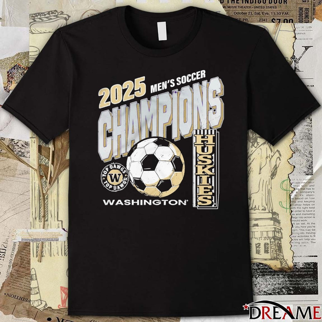 Washington Huskies 2025 Men’s Soccer Champions Top Dawgs t-shirt