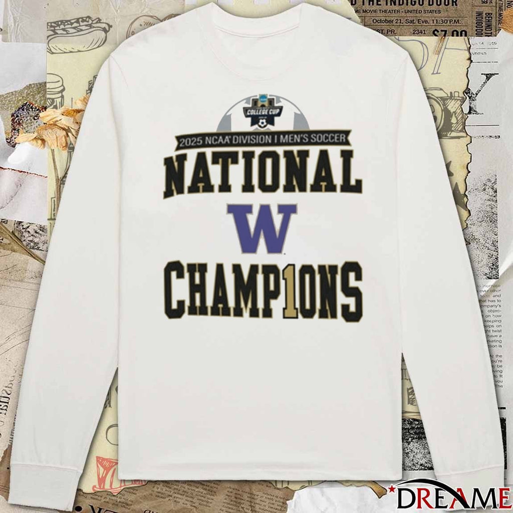 Washington Huskies 2025 NCAA Division I Men’s Soccer National Champions t-shirt