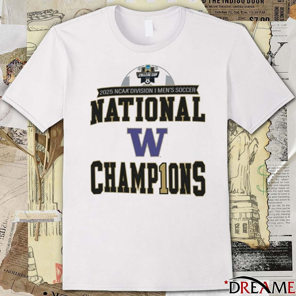 Washington Huskies 2025 NCAA Division I Men’s Soccer National Champions t-shirt
