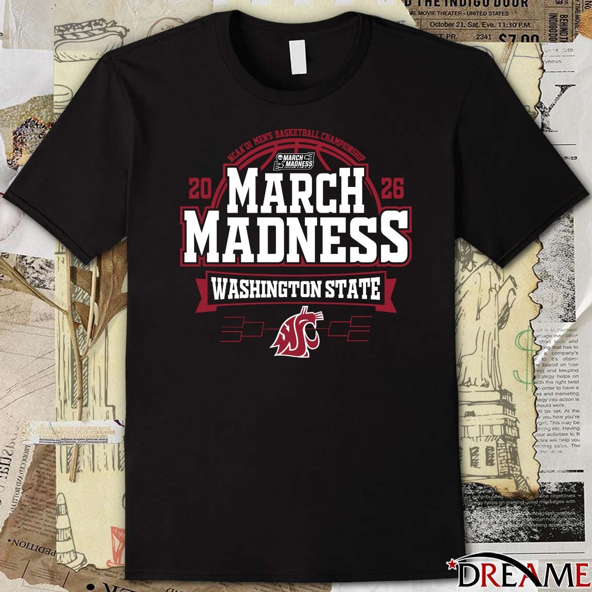 Washington State Cougars 2026 NCAA DI Men’s Basketball Championship March Madness Bound t-shirt