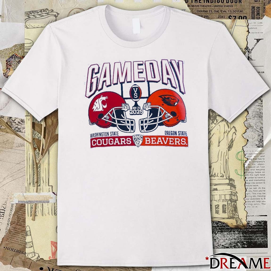 Washington State Cougars Vs Oregon State Beavers Pac 12 Gameday November 29, 2025 Helmet t-shirt