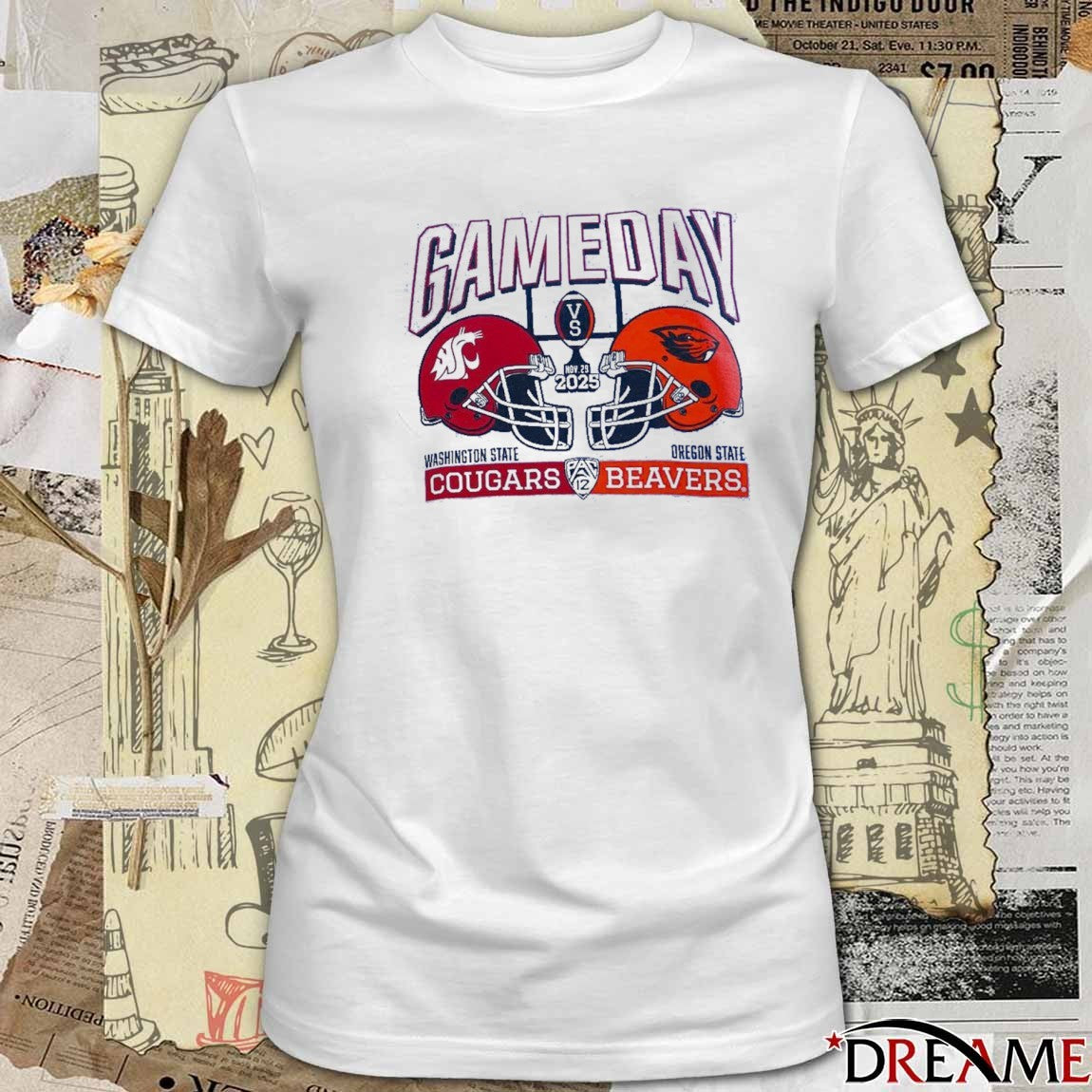 Washington State Cougars Vs Oregon State Beavers Pac 12 Gameday November 29, 2025 Helmet t-shirt