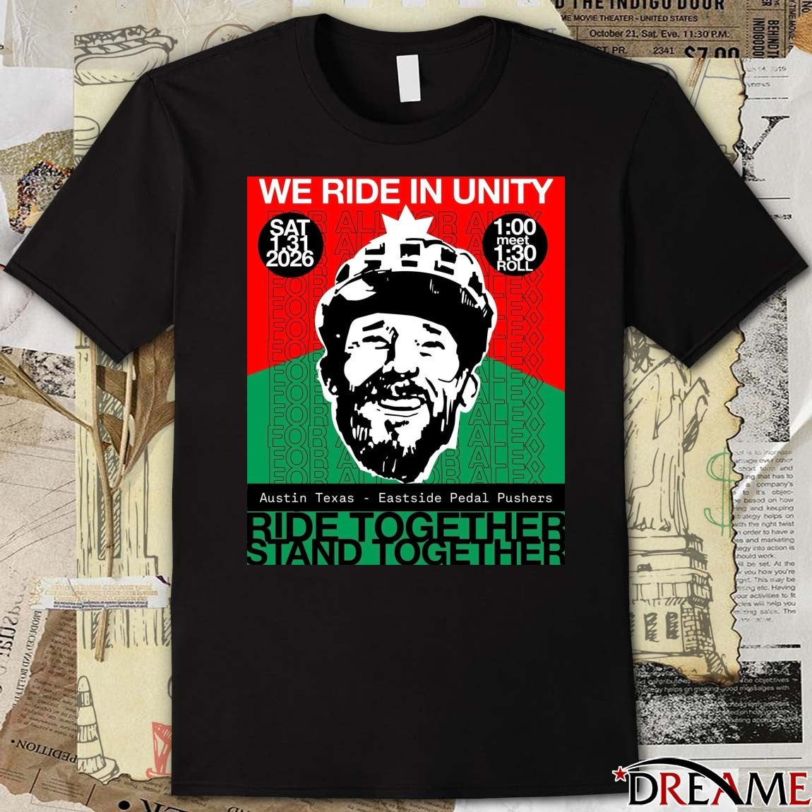 We Ride In Unity Austin Texas Eastside Pedal Pushers Ride Together Stand Together Poster t-shirt