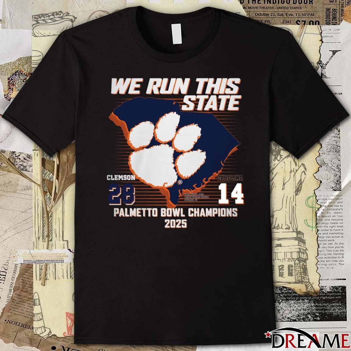 We Run This State Clemson Tigers 28 – 14 South Carolina Gamecocks 2025 Palmetto Bowl t-shirt